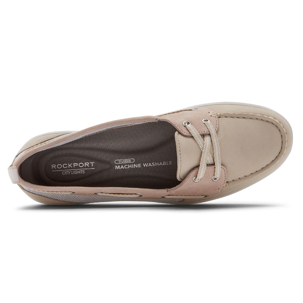 Rockport Womens Boat Shoes Pink - Ayva Washable - UK 263-XIPTJQ